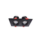 Lumière récupérée par le cardan 3.5″ Reno Lighting RENO-LED-AURA-35-S24W-5CCT-BK-SQ Noir 