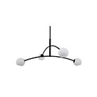 Renwil Nube LPC4472 4-Lumières Revêtement en poudre noir mat 140W Lustre à tige