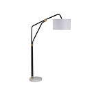 Lampe sur pied Renwil LPF3143 Wroxton 1-Lumière 100W Noir mat et laiton brossé antique