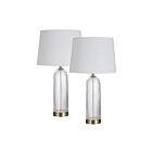 Renwil LPT1277-SET2 Ocala 1-Lumière 100W Plaqué laiton antique brossé LED Lampe de table