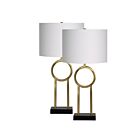 Lampe de table, paquet de 2 Renwil Burlington LPT1139-SET 100W enduit de poudre noire