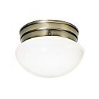 Plafonnier en forme de Petit Champignon Nuvo Lighting 60-6114 1-Lumière 60W Laiton antique