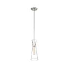 Suspendu Mini Tige Nuvo Lighting 60-6868 Bahari 1-Lumière 60W Nickel poli