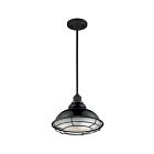 Suspendus à tige Nuvo Lighting 60-7004 Newbridge 1-Lumière 60W Noir brillant