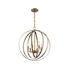 Suspendu à chaîne Nuvo Lighting 60-7058 Pendleton 6-Lumières 360W Laiton bruni