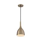 Petit suspend à cordon Nuvo Lighting 60-7076 Bellcap 1-Lumière 60W Laiton bruni