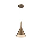 Petit suspend à cordon Nuvo Lighting 60-7117 Lightcap 1-Lumière 60W Laiton bruni