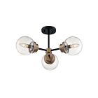 Plafonier semi encastré Nuvo Lighting 60-7123 Axis 3-Lumières 180W Noir mat