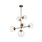 Suspendus à tige Nuvo Lighting 60-7125 Sky 6-Lumières 360W Laiton bruni