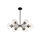 Chandelier sur tige Nuvo Lighting 60-7126 Axis 6-Lumières 360W Noir mat