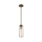 Suspendu Mini Tige Nuvo Lighting 60-7150 Marina 1-Lumière 60W Laiton bruni