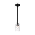 Suspendu Mini Tige Nuvo Lighting 60-7270 Sommerset 1-Lumière 60W Noir mat