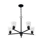 Chandelier en chaîne Nuvo Lighting 60-7285 Bransel 5-Lumières 300W Noir mat