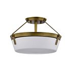 Plafonnier semi encastré Satco 60-7753 Rowen 3-Lumières 180W Laiton naturel