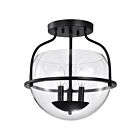 Plafonnier semi encastré Satco 60-7823 Amado 3-Lumières 180W Noir mat