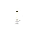 Suspendu Satco 60-7862 Valdora 60W 1-Lumière Laiton naturel