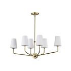 Luminaire Suspendu Satco 60-7886 6-Lumières Cordello Laiton vintage