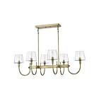 Luminaire Suspendu Satco 60-7887 6-Lumières Brookside Laiton vintage