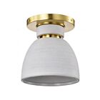 Satco 60-8001 Collins 60W 1-lumière Laiton brossé Plafonnier encastré