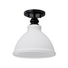 Satco 60-8025 Russel 60W 1-lumière Noir mat Plafonnier semi-encastré