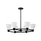 Satco 60-8027 Russel 60W 6-lumières Noir mat Lustre