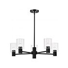 Satco 60-8066 Clarksville 60W 5-lumières Noir mat Lustre