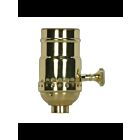 Douille à bouton rotatif à 3 voies (2 circuits) Satco 80-1024 laiton poli