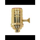 Douille à bouton rotatif à 3 voies (2 circuits) Satco 80-1046 laiton poli