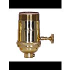 Douille à bouton rotatif à 3 voies (2 circuits) Satco 80-1048 laiton poli