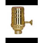 Douille à bouton rotatif On-Off Satco 80-1062 laiton poli
