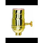 Douille à bouton rotatif On-Off Satco 80-1179 laiton poli