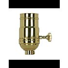Douille à bouton rotatif à 3 bornes (2 circuits) Satco 80-1428 laiton poli