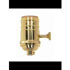 Douille à bouton rotatif à 3 bornes (2 circuits) Satco 80-1430 laiton poli