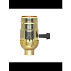 Douille à bouton rotatif à 3 bornes (2 circuits) Satco 80-1501 brite doré
