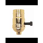 Douille à bouton rotatif à 3 voies Satco 80-1560 brite doré