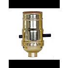 Douille à interrupteur à poussoir On-Off Satco 80-1565 brite doré