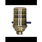 Douille à interrupteur à poussoir On-Off Satco 80-2218 laiton antique