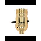 Douille à interrupteur à poussoir On-Off Satco 90-1408 brite doré