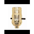 Douille à interrupteur à poussoir On-Off Satco 90-410 brite doré