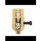 Douille à bouton rotatif à 3 voies (2 circuits) Satco 90-412 brite doré