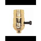 Douille à bouton rotatif à 3 bornes (2 circuits) Satco 90-421 brite doré