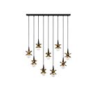 Savoy House Portinatx 1-2185-9-103 9-Lumières 900W Noir satiné avec or martelé Lustre linéaire