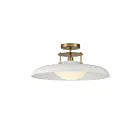 Plafonnier Semi Encastré Savoy House Gavin 6-1685-1-142 1 Lumière 60W Blanc Avec Accents De Laiton Chaud