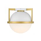 Plafonnier Savoy House Carlysle 6-4602-1-142 1 Lumière 60W Blanc Avec Laiton Chaud