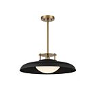 Suspendu Savoy House Gavin 7-1690-1-143 1 Lumière 60W Noir Mat Avec Accents En Laiton Chaud