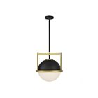 Suspendu Savoy House Carlysle 7-4600-1-143 1 Lumière 60W Noir Mat Avec Accents Laiton Chaud