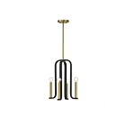 Suspendu Savoy House Archway 7-5532-4-143 4 Lumières 240W Noir Mat Avec Laiton Chaud