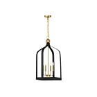 Savoy House Sheffield 7-7802-4-143 4-Lumières 240W Noir mat avec des accents de laiton chaleureux Suspendu