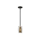 Mini Suspendu Savoy House Essentials Dunbar 7-9064-1-95 1 Lumière 60W Laiton Chaud Avec Accents De Bronze