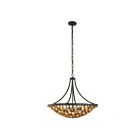 Suspendu Savoy House Ventura 7-9350-6-46 6 Lumières 360W Noir Mat Et Or